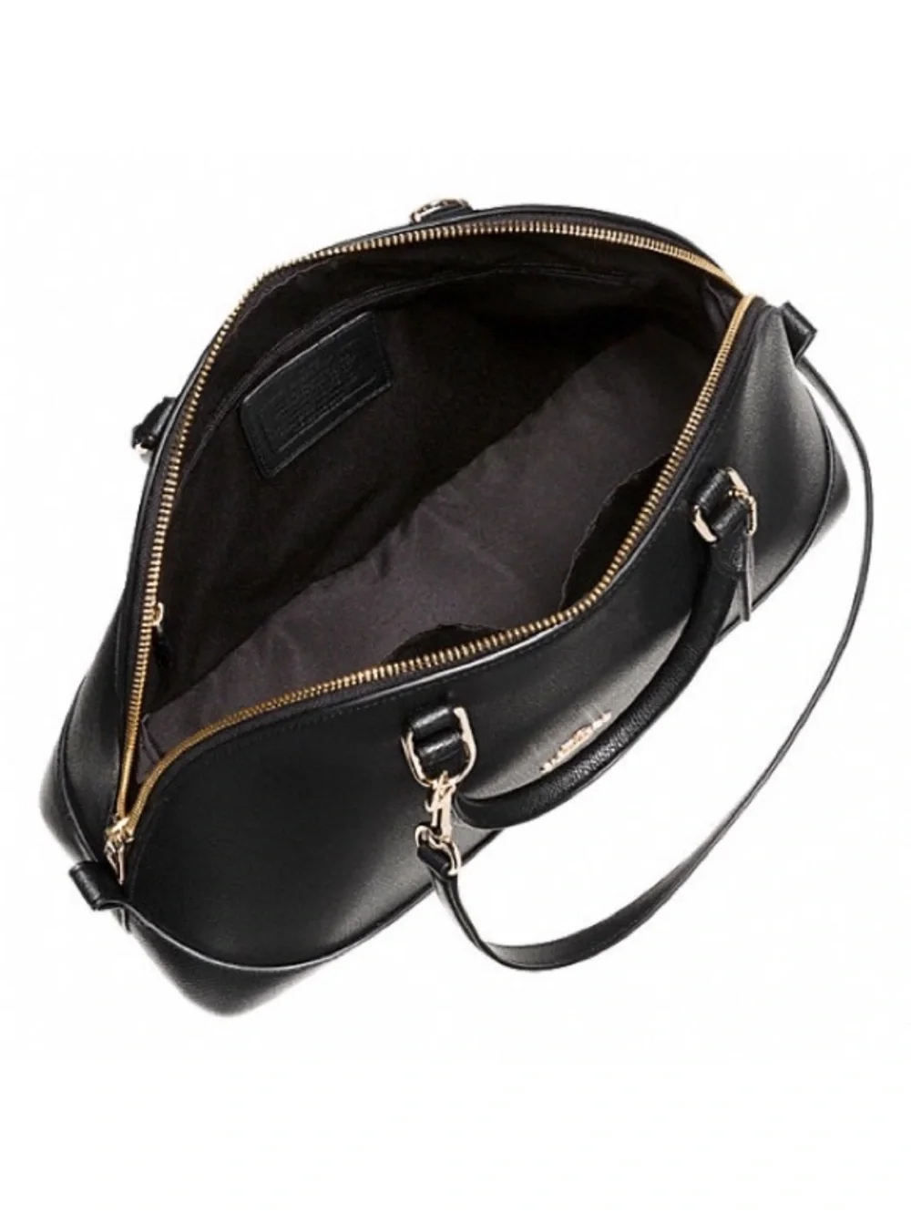 Coach Black‎ Leather Sierra Black Satchel with Gold Hardware